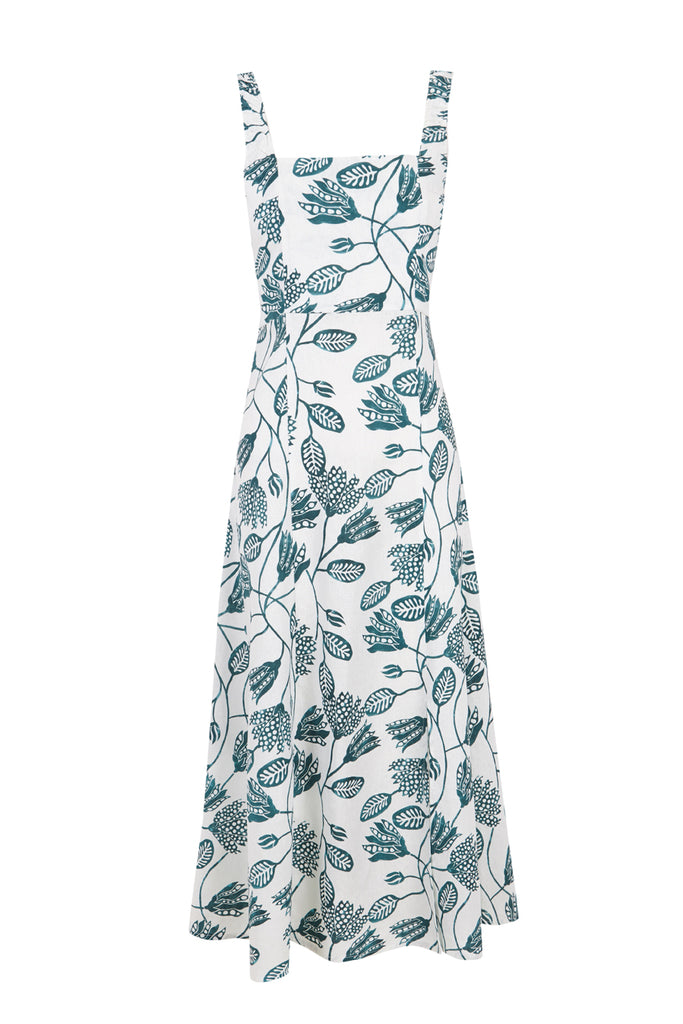 BLUE DUNAS LACE- UP DRESS